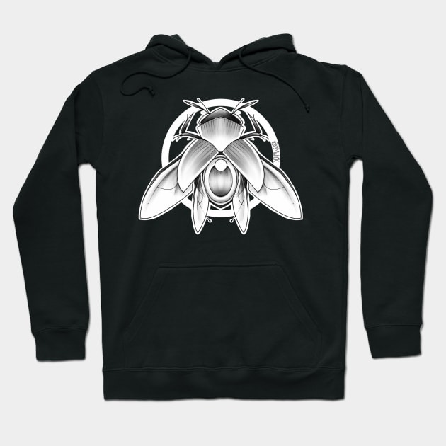 scarab (black and grey) Hoodie by elywick